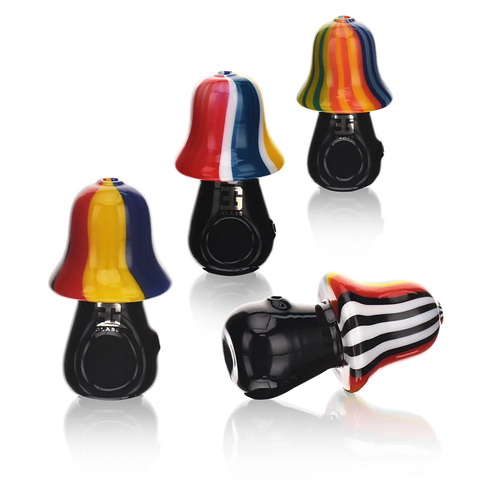 BSH01 Rainbow Wig Wag Mushroom Pipe all colors