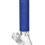 the sandblast relief of EG-04 EG Triangle Beaker in Navy Blue color