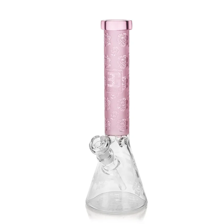 EG-06 EG Skull Flower Beaker in Transparent Pink color