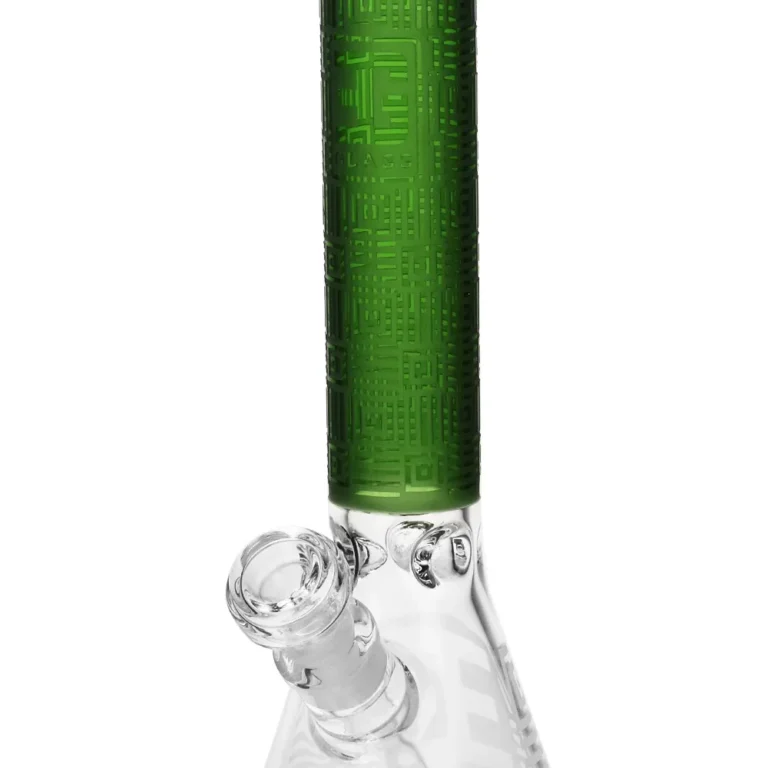 the square sandblast relief of EG-07 EG Square Beaker in Transparent Green color