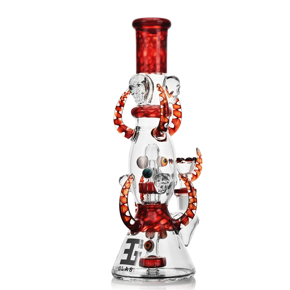 EG-100 Evil Skull Eyes Beaker Bong in red color