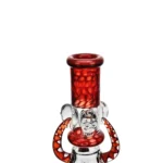 the mouthpiece of EG-100 Evil Skull Eyes Beaker Bong in red color
