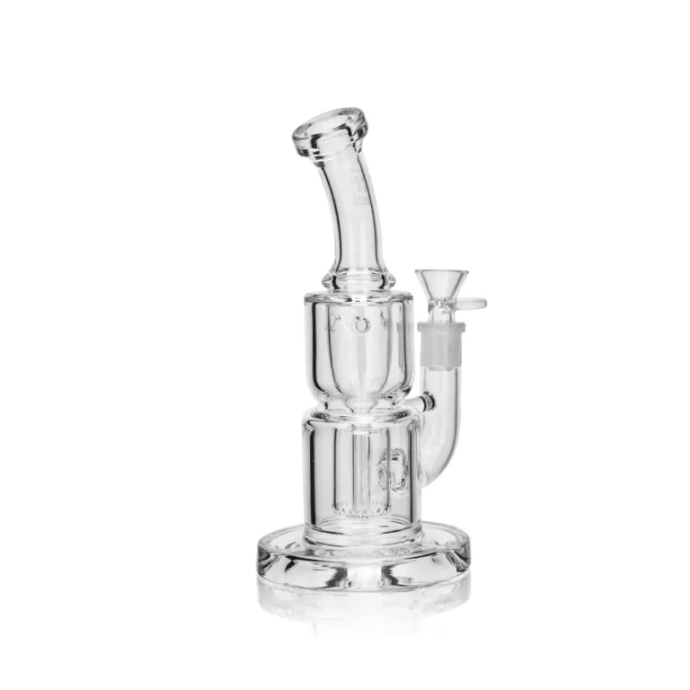 EG-107 8.4" Stacked Glass Rig — Clear Borosilicate, Bent Neck