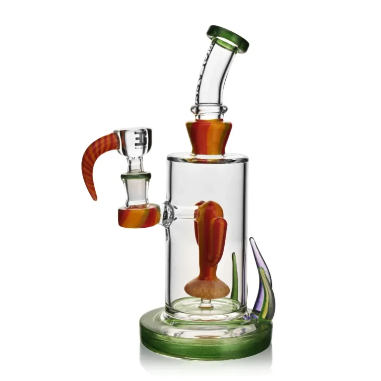 EG-14 EG Glass Cactus Dab Rig in deep green color