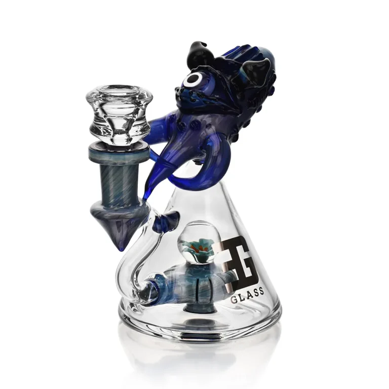 EG-64 5.7 Inch Big Eye Octopus Dab Rig in blue color