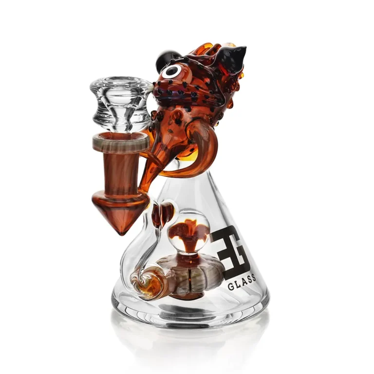 EG-64 5.7 Inch Big Eye Octopus Dab Rig in transparent red color