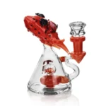EG-64 5.7 Inch Big Eye Octopus Dab Rig in red color