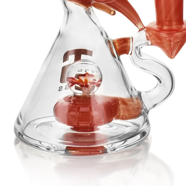 the perc of EG-64 5.7 Inch Big Eye Octopus Dab Rig in red color