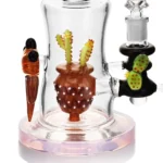 the perc of EG-65 Cactus Curve Dab Rig in pink color