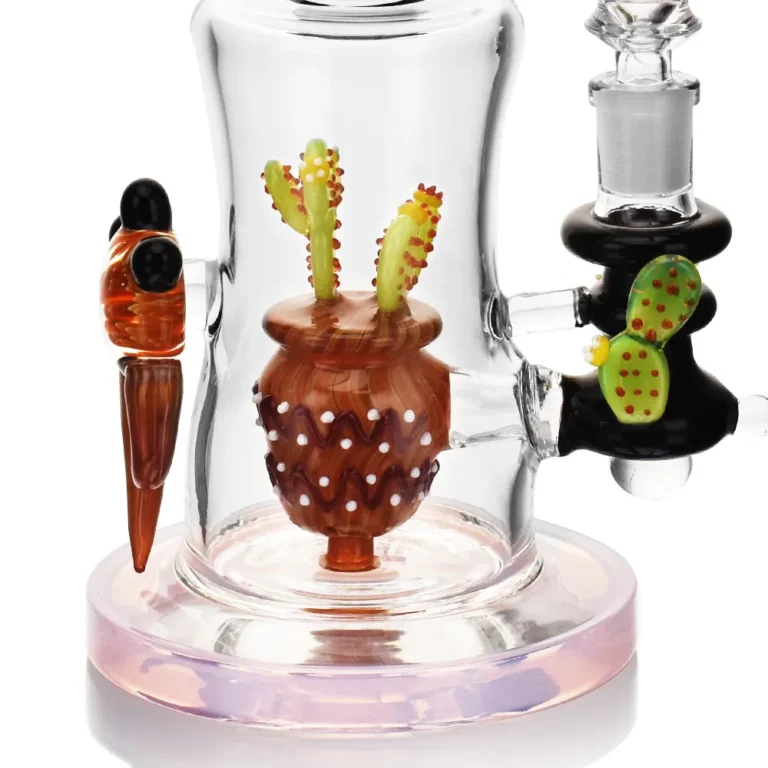 the perc of EG-65 Cactus Curve Dab Rig in pink color