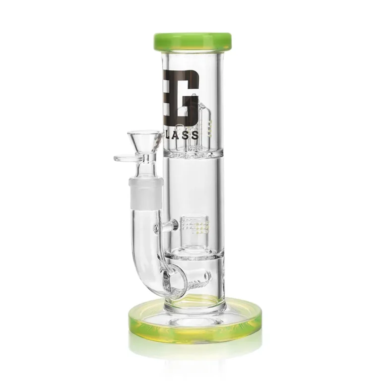 EG-66 EG Heavy Double Perc Straight Tube Bong in color option 1