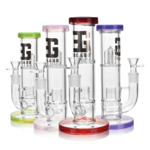 EG-66 EG Heavy Double Perc Straight Tube Bong all colors