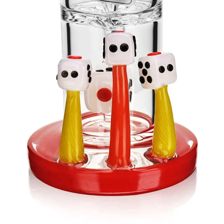 the dice decorations of EG-88 EG Spinning Poker Face Dab Rig