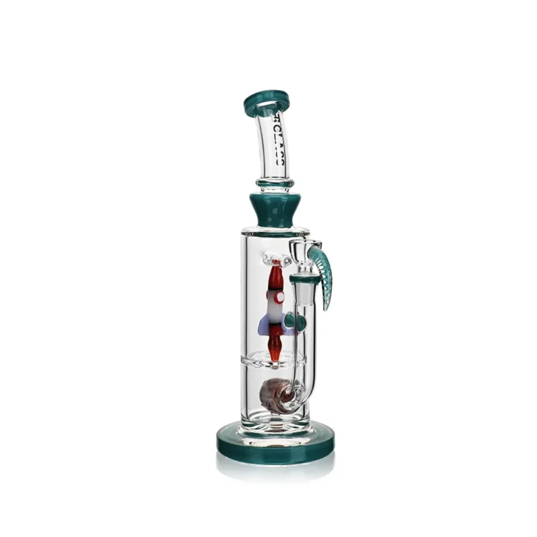 EG-89 EG Glass 10.5 Inch Spaceship Dab Rig in green color