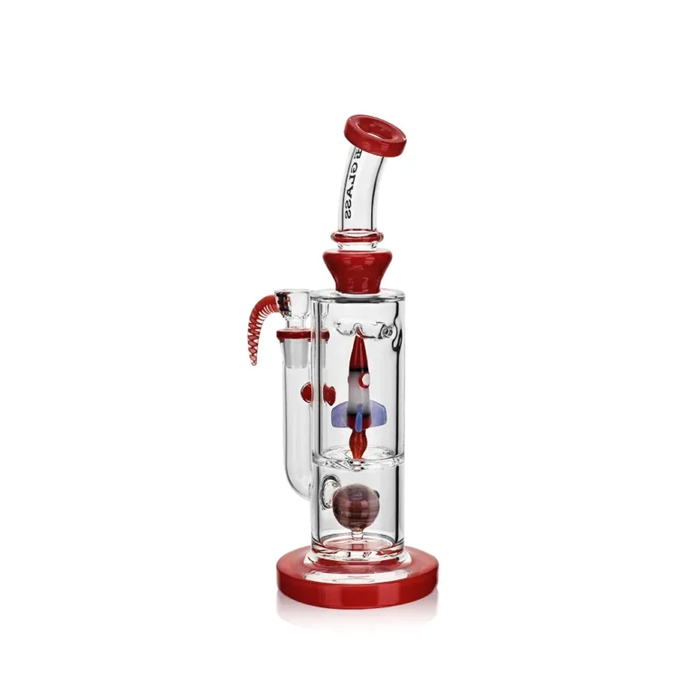 EG-89 EG Glass 10.5 Inch Spaceship Dab Rig in red color