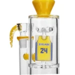 the basketball jersey design of EG-90 Basketball Jersey Dab Rig in yellow color