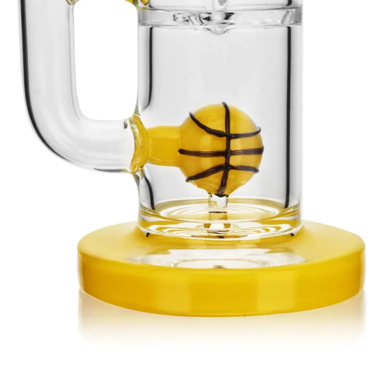 the perc of EG-90 Basketball Jersey Dab Rig in yellow color