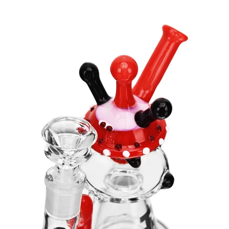 the mouthpiece of EG-96 EG Glass UFO Dab Rig in red color