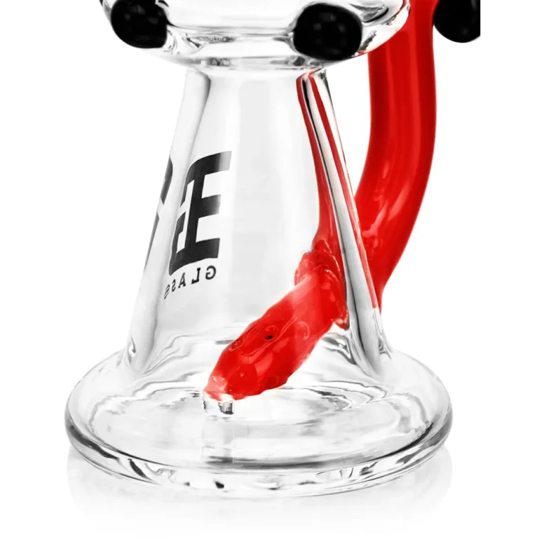 the perc of EG-96 EG Glass UFO Dab Rig in red color
