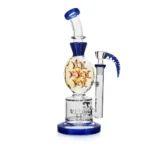 EG-99 EG Glass Classic Swiss Perc Dab Rig in blue color