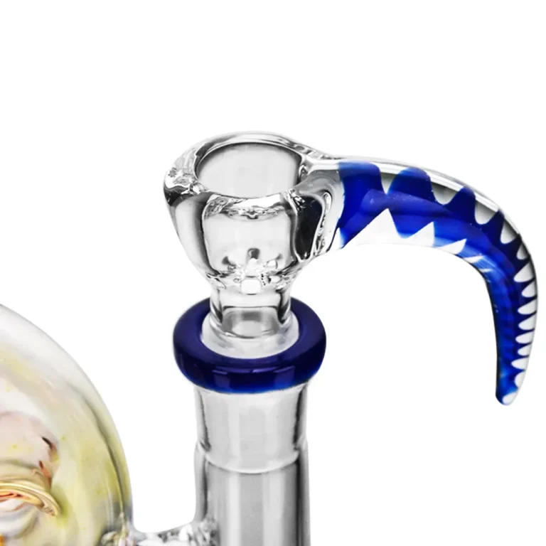 the bowl of EG-99 EG Glass Classic Swiss Perc Dab Rig in blue color