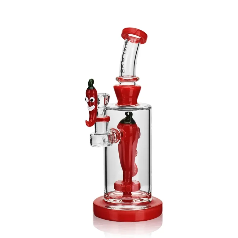 EG-92 EG Glass Spicy Chili Dab Rig in red color