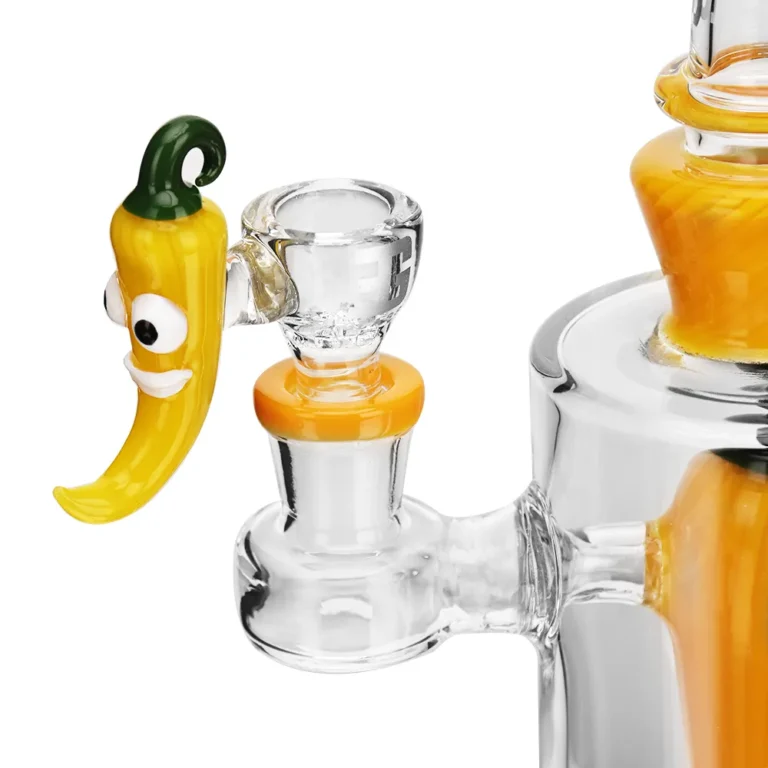 the bowl of EG-92 EG Glass Spicy Chili Dab Rig in yellow color