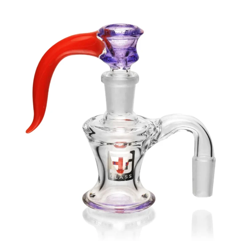 EGA33 Solid Horn Bowl Ash Catcher Set in purple color with red horn