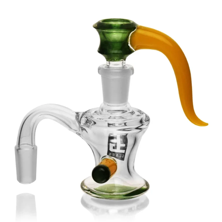 EGA33 Solid Horn Bowl Ash Catcher Set in green color with yellow horn