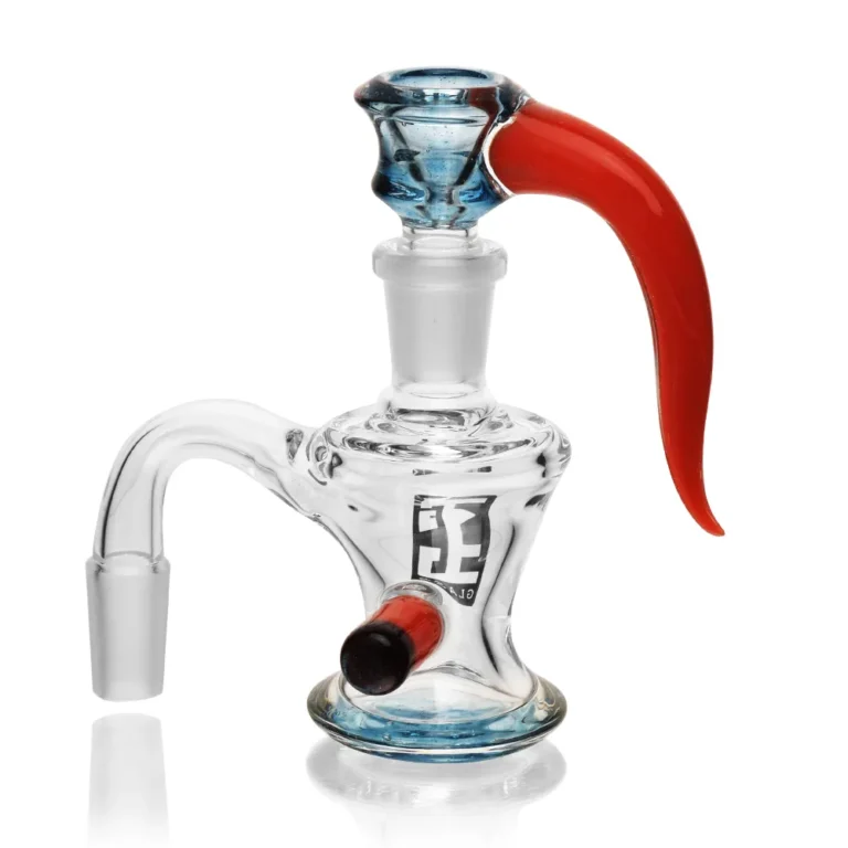 EGA33 Solid Horn Bowl Ash Catcher Set in blue color with red horn