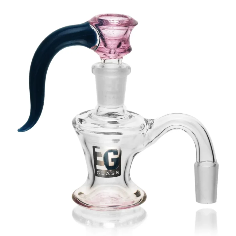 EGA33 Solid Horn Bowl Ash Catcher Set in pink color with black horn