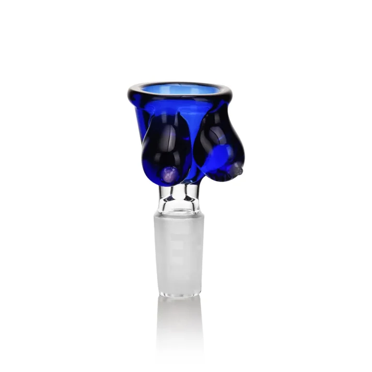 EGB50 Breast Design Glass Bong Bowl in transparent blue color