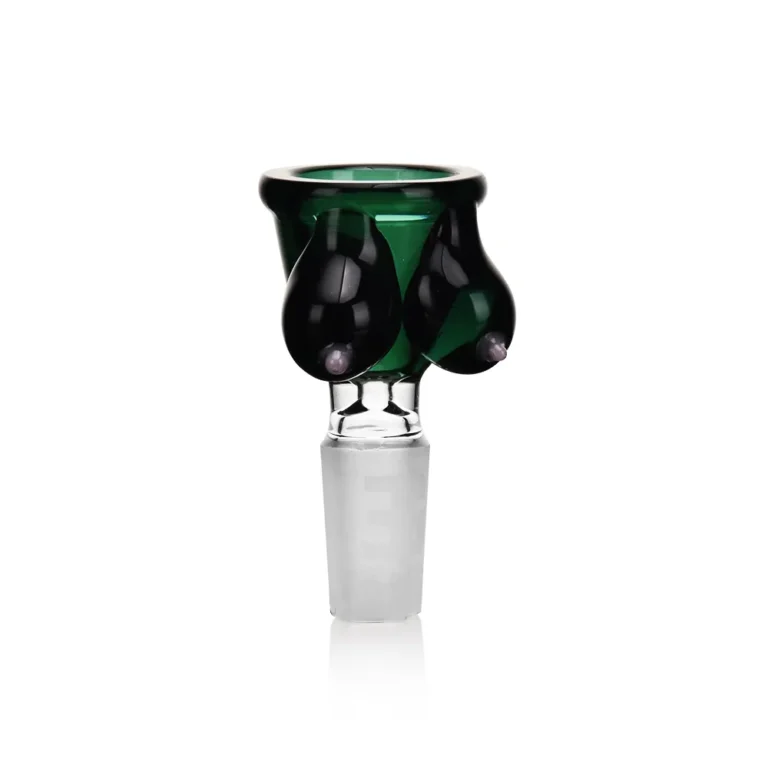 EGB50 Breast Design Glass Bong Bowl in transparent green color