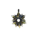 EGP02 EG Whirling Flower Pendant Glass Accessory in black color