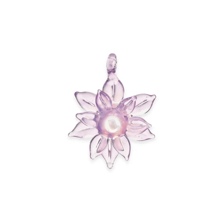 EGP02 EG Whirling Flower Pendant Glass Accessory in pink color