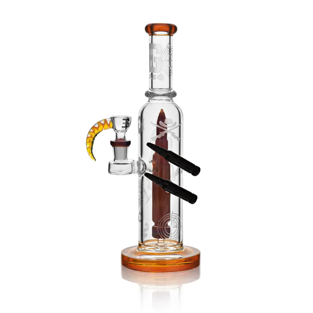 EG-37 EG Dual Bullet Perc Straight Tube Bong in color option 1