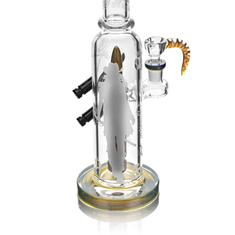 the sandblast design of EG-37 EG Dual Bullet Perc Straight Tube Bong in color option 3