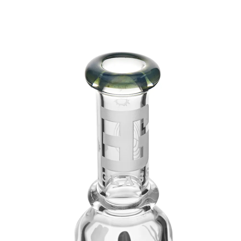 the mouthpiece of EG-37 EG Dual Bullet Perc Straight Tube Bong in color option 3