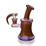 ES2228 EG Glass Transparent Wig Wag Dab Rig in purple color