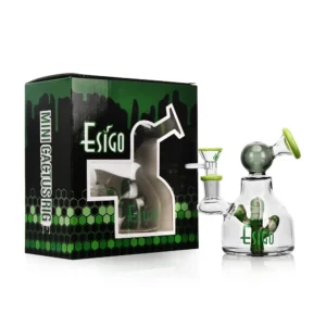 ES24764 EG Glass Mini Cactus Rig in green color with gift box packaging