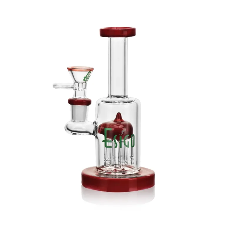 ES24797 EG Glass Mini Tree Perc Dab Rig in red color
