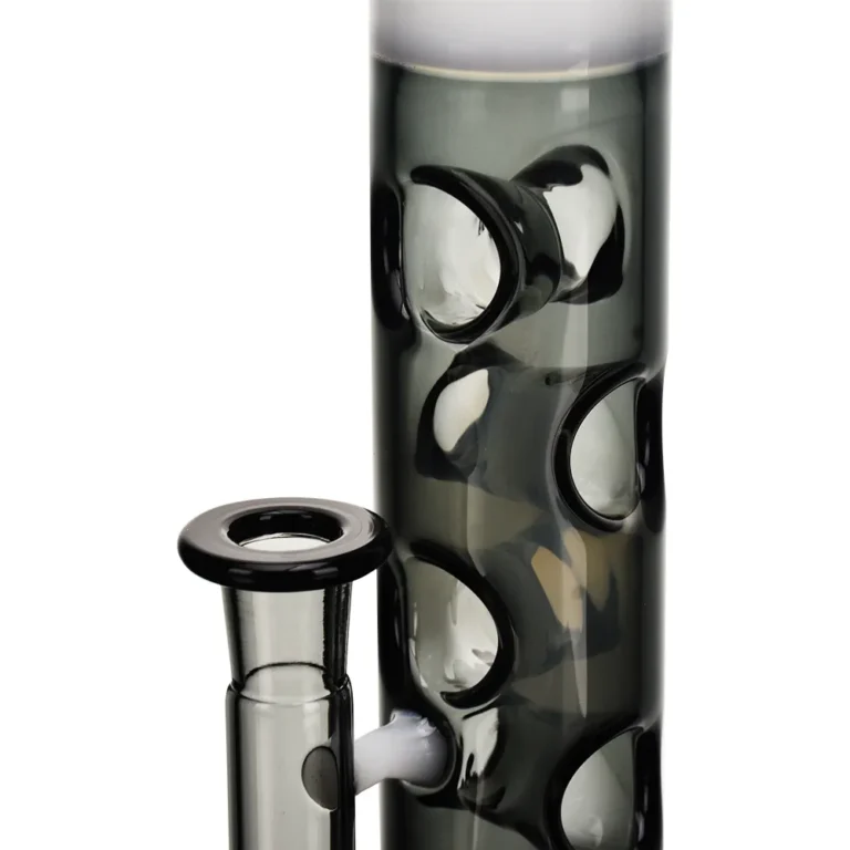 the hole design of 10″ Swiss Straight Bong in black color