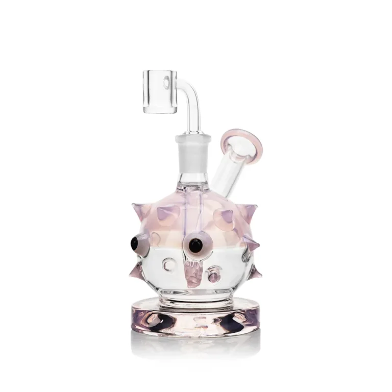 ES24914 EG Glass Mini Globefish Dab Rig in pink color