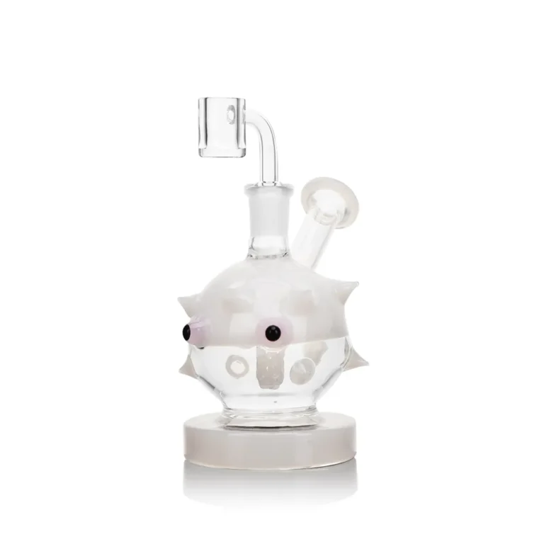 ES24914 EG Glass Mini Globefish Dab Rig in white color