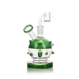 ES24914 EG Glass Mini Globefish Dab Rig in green color
