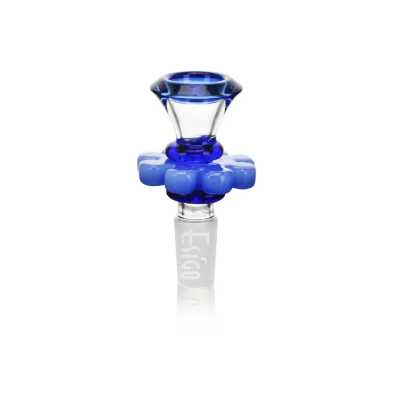 ESBW2418 Esigo Cute Flower Glass Bong Bowl in blue color