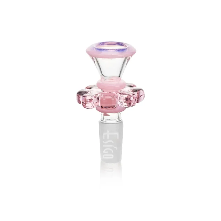 ESBW2418 Esigo Cute Flower Glass Bong Bowl in pink color