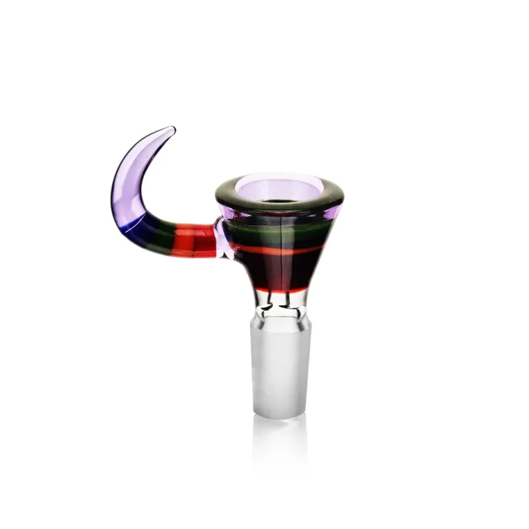 ESBW2430 Single Horn Hand-Blown Bong Bowl in red color