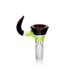 ESBW2430 Single Horn Hand-Blown Bong Bowl in green color