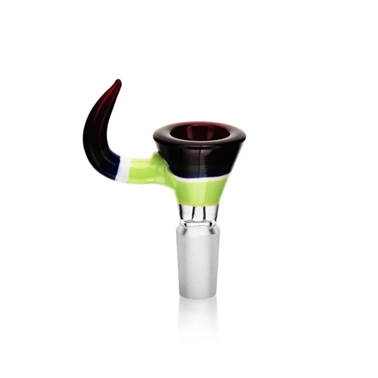 ESBW2430 Single Horn Hand-Blown Bong Bowl in green color